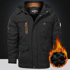 Herren Winterjacke Fleece-Futter Outdoor Parka Mantel Kapuzen-Windbreaker Militär Dick Warme Oberbekleidung Große Größe 6XL Multi-Taschen