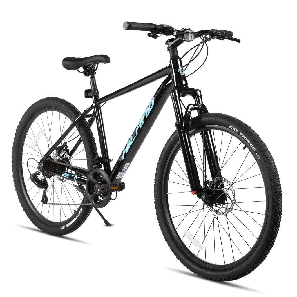 HILAND 26 Zoll Mountainbike aus Aluminiumlegierung für Damen und Herren, 21-Gang-Fahrrad mit mechanischen Scheibenbremsen, Federgabel