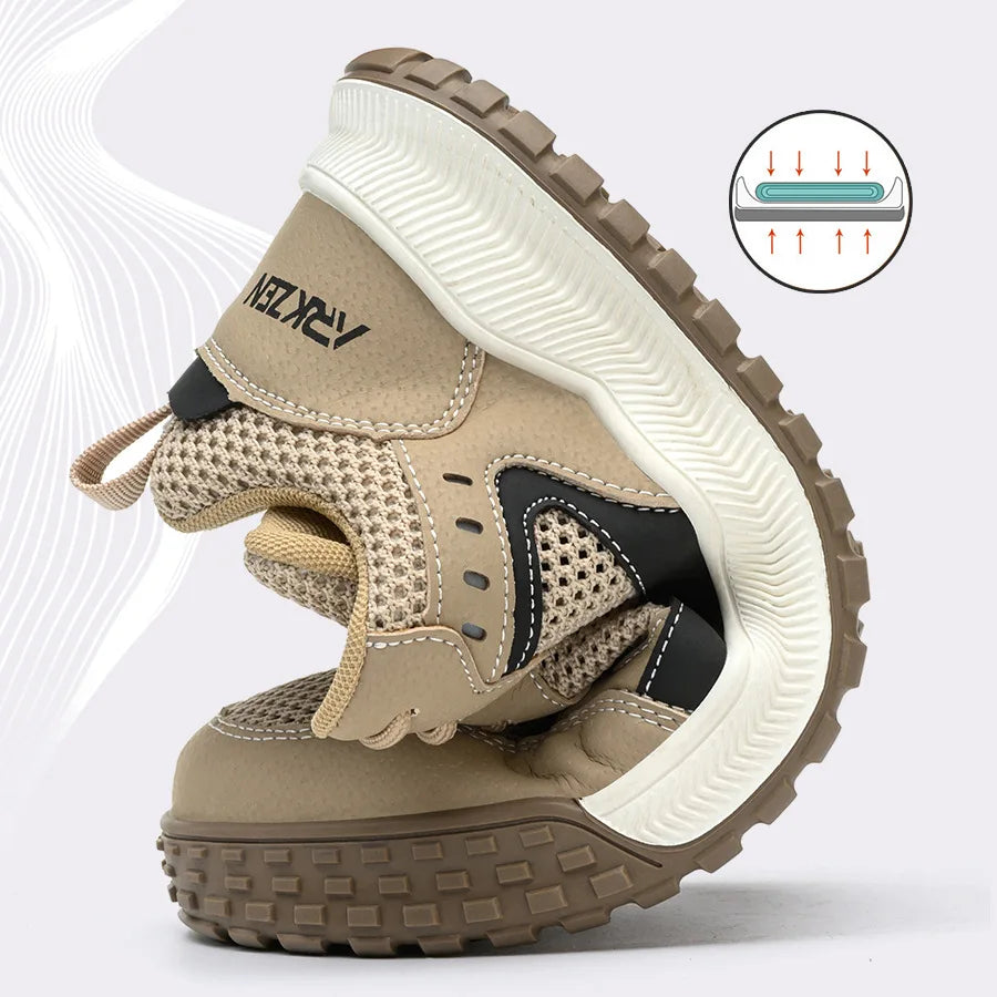 Sicherheitsschuhe Herren S3 mit Stahlkappenstiefel, EU Standard Kevlar Arbeitsschuhe Herren Leichtgewicht, CN39-46 Schutzarbeitsschuhe Damen