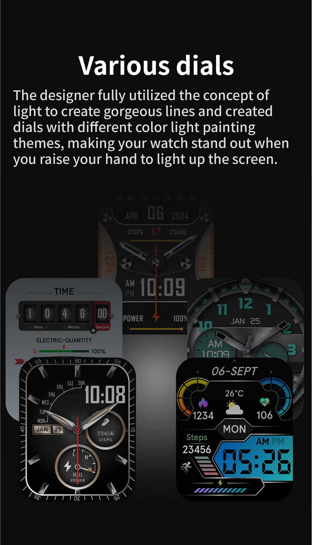 Elektronische Smartwatch BT-Anruf Herzfrequenzmesser Smartwatch Fitness Tracker Wasserdichte Sportuhren für Männer Frauen Android 2026