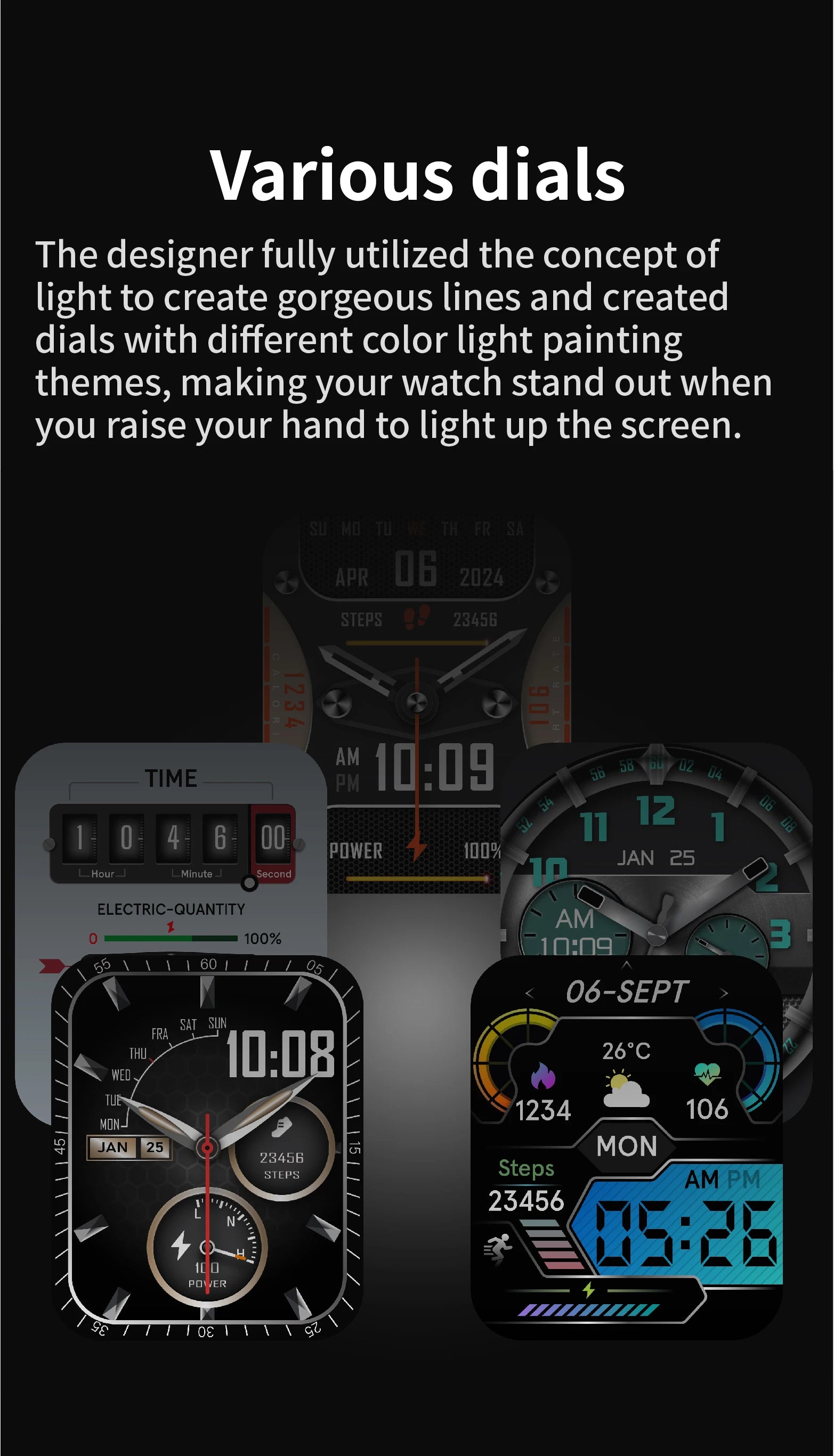 Elektronische Smartwatch BT-Anruf Herzfrequenzmesser Smartwatch Fitness Tracker Wasserdichte Sportuhren für Männer Frauen Android 2026