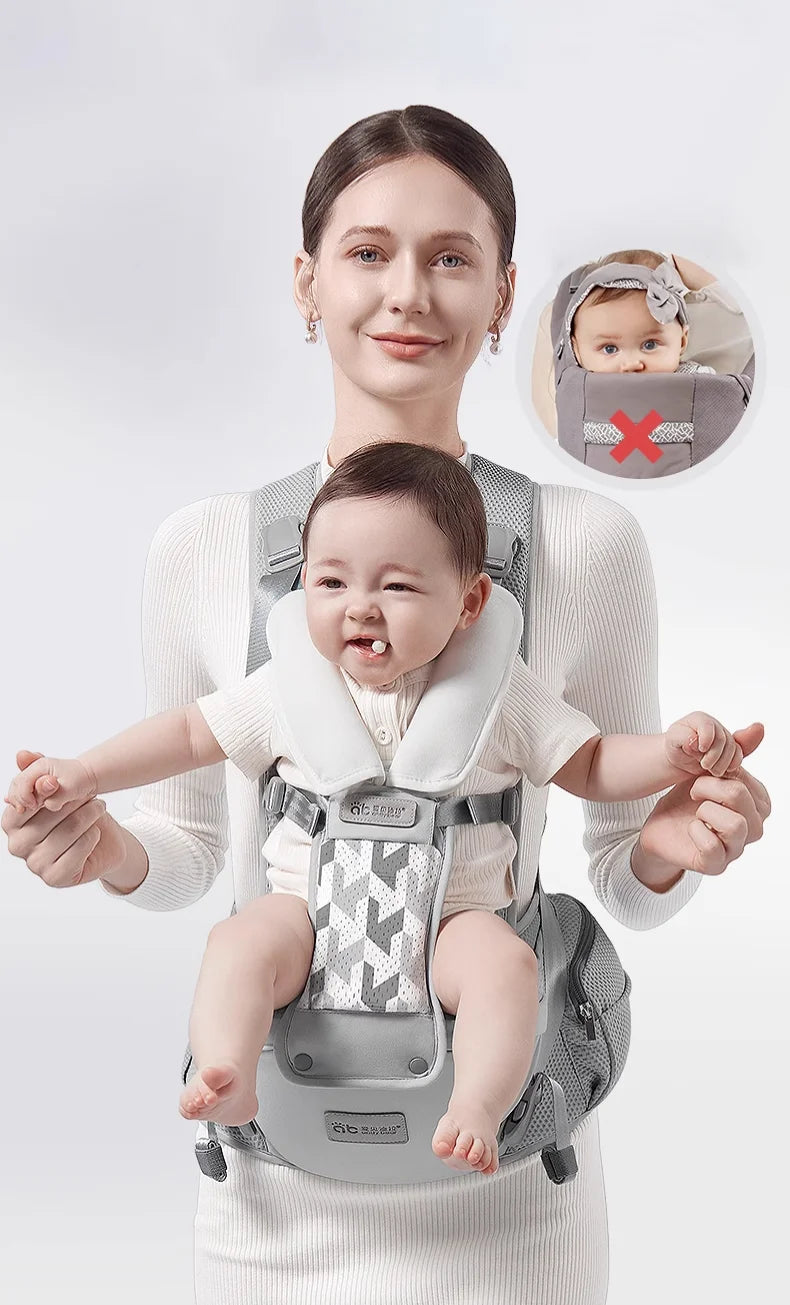 AIBEDILA Baby Carrier Ergonomic Kangaroo Infant Kids Sling Back Front Facing Backpack Wrap Newborn Bag 0-6 Months