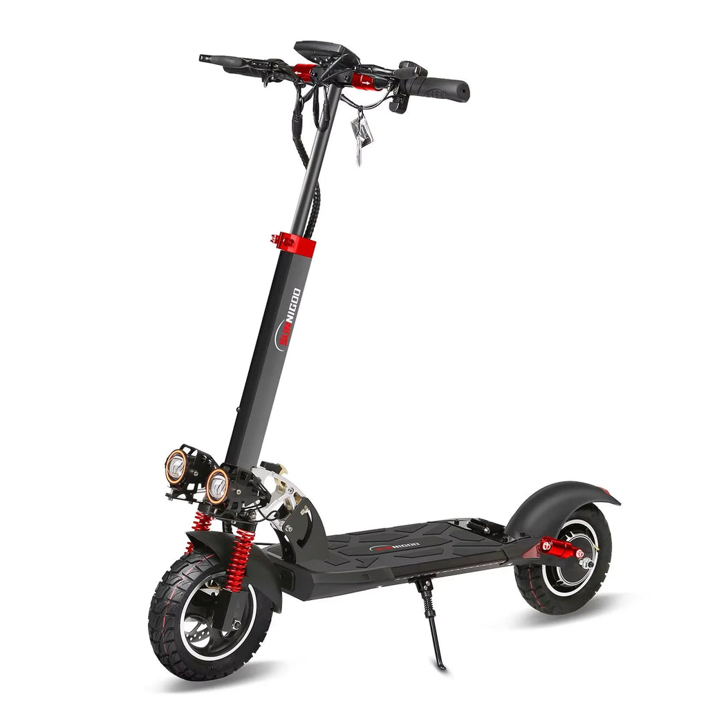SUNNIGOO 800W Elektroroller für Erwachsene – 25 km/h hohe Geschwindigkeit, 45-55 km große Reichweite, 10 Zoll Offroad-Reifen, faltbarer Pendler-E-Scooter
