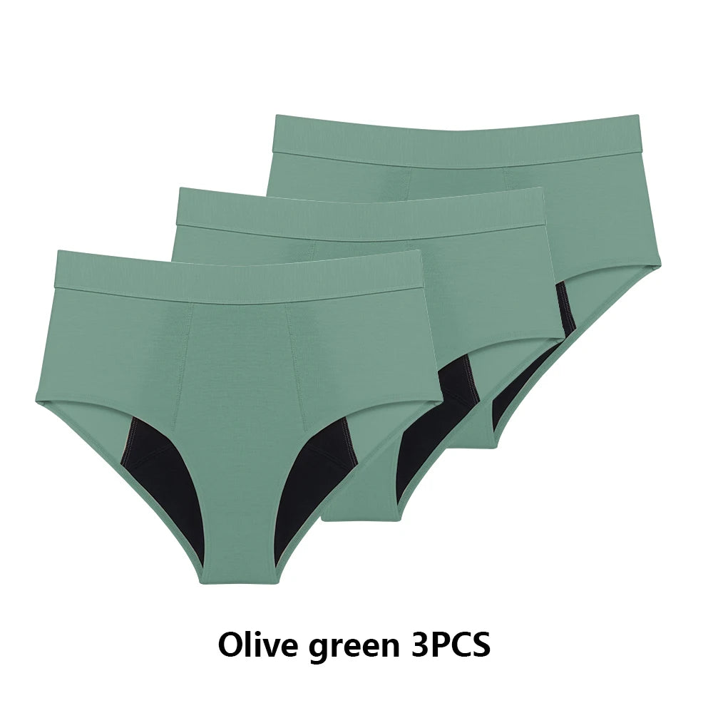 3 Stk./Set Menstruationshöschen Damen sehr starke Blutung Menstruationsunterwäsche High Waist Auslaufsicher Period Panties für Mädchen Set