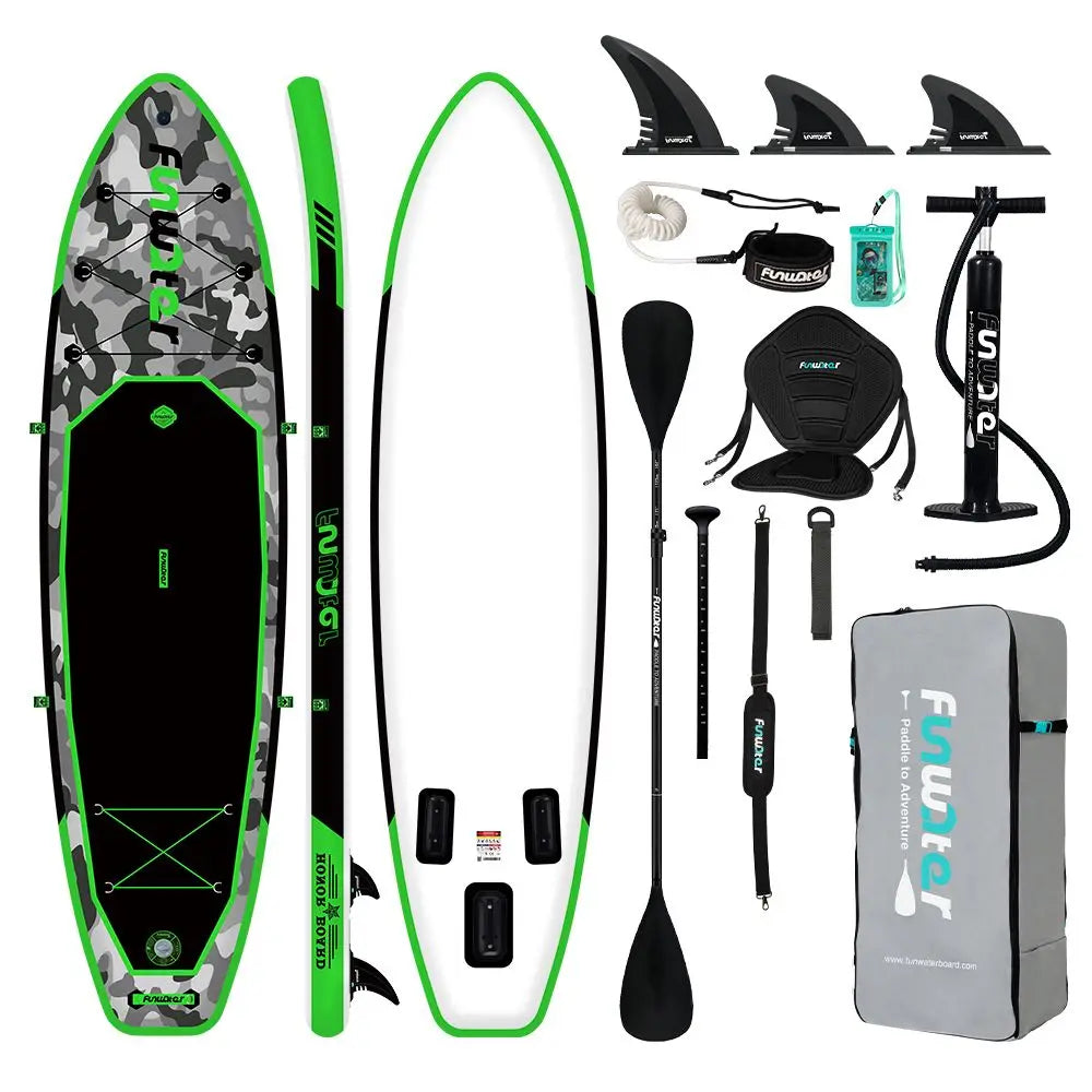 Funwater SUPFW10A ultraleichtes aufblasbares Paddle Board 330*84*15 Paddle Board Größe, PVC-Material, Erwachsenen-Wassersport, Yoga, Angeln, Reisen, Meeressurfen rutschfestes Paddle Board