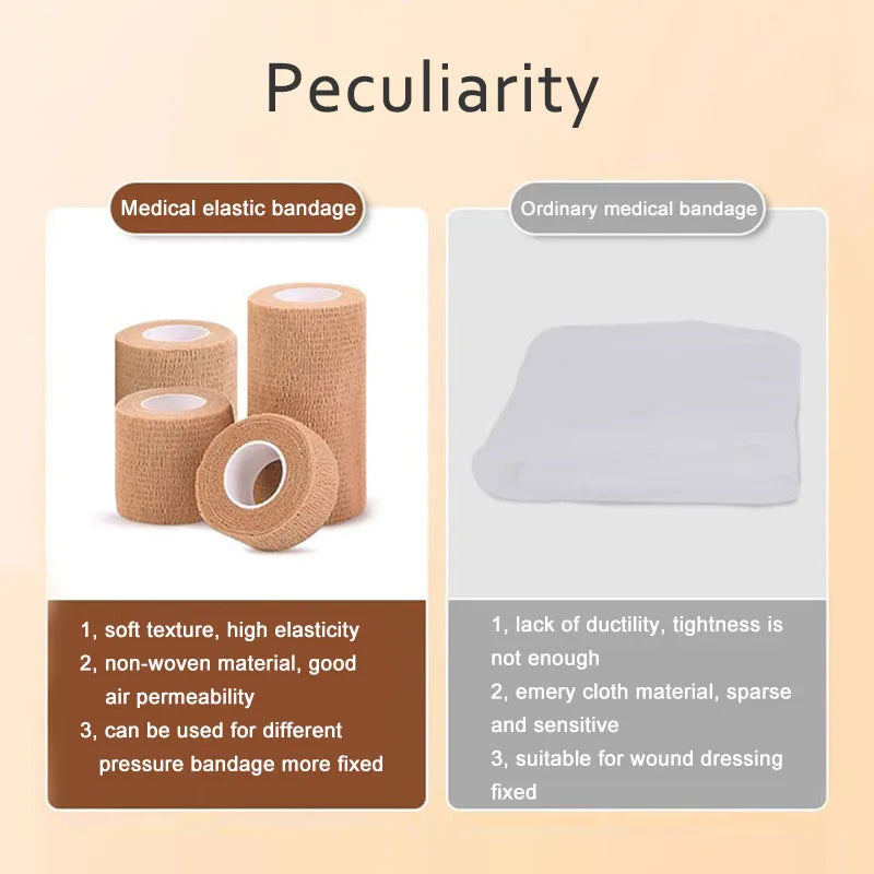 10 Rollen Medizinischer Klebeverband Elastisches Atmungsaktives Sport-Selbstklebeband Beige Wickelband für Finger Handgelenk Knöchel Erste Hilfe