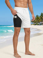Herren-Badehose mit Kompressionsfutter, Handytasche, schnell trocknend, Badeshorts, Strandshorts, Bademode