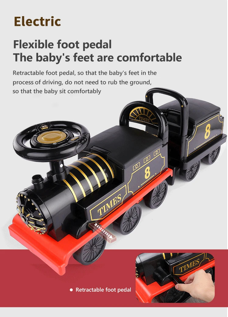 Kinder Zug Reitspielzeug Eisenbahn Klassisches Elektromodell Kann Einen Kleinen Zug Schienenwagen Transportieren Kinder Baby Lauflernwagen Spielzeug Jungen