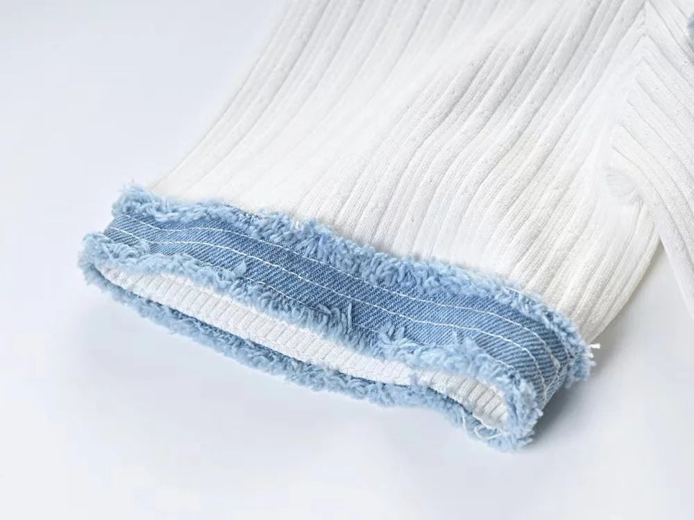 Elegantes, kontrastierendes, gestricktes Maxi-Kleid für Damen, schickes O-Ausschnitt-Kurzarmkleid mit Metallknöpfen, figurbetonte Kleider, Büro-Lady-Pendlerrobe