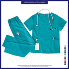 Niaahinn Scrubs Uniforms Sets Großhandel Medizinische Kasacks Stretch-Anzug Gesundheitswesen Pflegeuniform Unisex OP-Kasacks Damen Herren