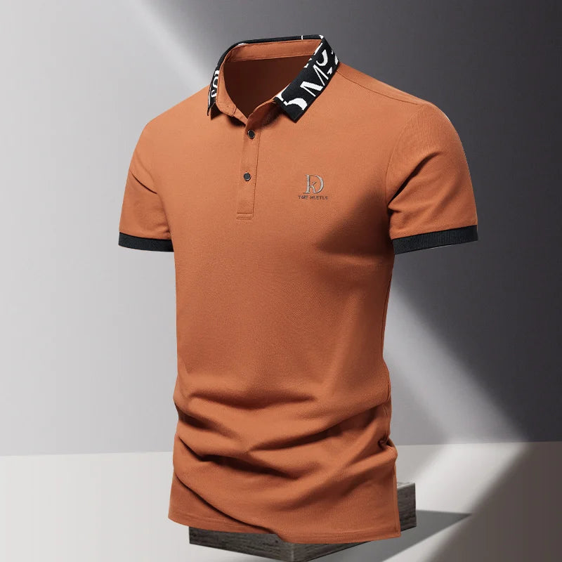 Sommer Herren-Poloshirt modisches Eisseide schnell trocknendes Kurzarm-T-Shirt einfarbig locker sitzendes Businesskragen-Oberteil