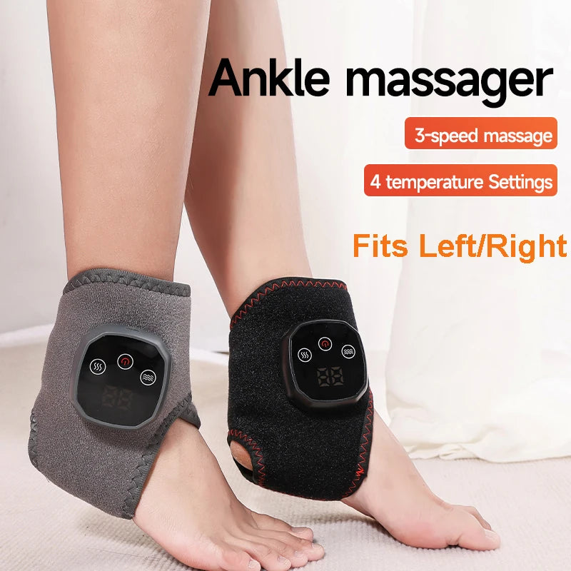 Elektrisches Wärme- und Vibrations-Knöchel-Handgelenk-Massagegerät, Heißkompressen-Therapie, Knöchelmassage, beheizte Bandage, Stützorthese, Fußschutz