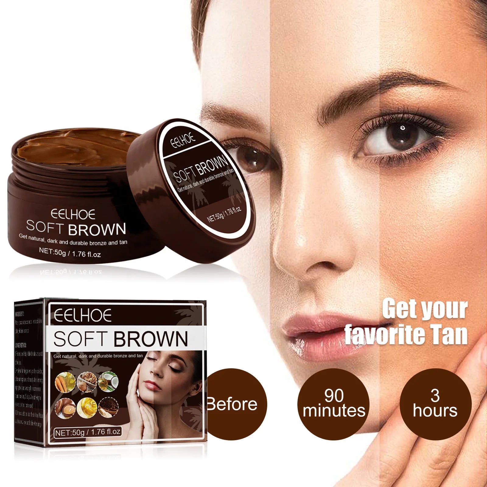 Körperselbstbräunungscreme Strand Solarium Outdoor-Sonnenschutz Schneller Bräuner Gesichtsbronzer Bräunungsbeschleuniger-Creme