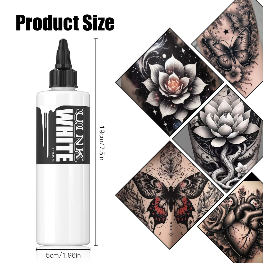 DQFART 240ml Triple Black/Withe Professional Tattoo Ink For Permanent Semi-permanent Skin Body Art Pigment Tattoo Supplies