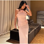 3D bedrucktes Damen-Maxikleid mit Rüschen, Neckholder, ärmelloses, formelles Abendkleid, Sommerhochzeitsgast, Frau, Vestidos 2026