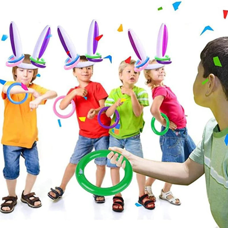 Aufblasbares Hasenohren-Ringwurfspiel Partyspiele Kinder Feiertags-Geburtstagsaktivität Soziales drinnen und draußen Eltern-Kind-Interaktionsspielzeug