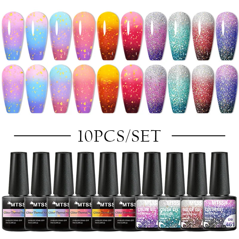 10/12PCS/SET Katze Magnetisches Gel Nagellack Set 9D Reflektierendes Glitzer Gel Halbpermanentes UV Gel Soak Off Funkelndes Nagelkunst Kits