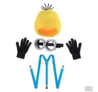 Verkleidungskostüm Lustiges Halloween Kostüm Zubehör für Erwachsene, Schutzbrille/Gelbe Mütze/Handschuhe für Herren Damen Cosplay Party Set
