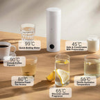 MIJIA Tragbare elektrische Heißwasserflasche 2: 350 ml, 6 Temperaturstufen, 12 Stunden Warmhaltefunktion, Edelstahl 316L, reisefreundlich