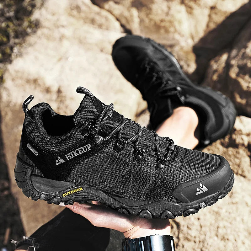 HIKEUP Rutschfeste Herren Wanderschuhe Atmungsaktive Outdoor Abriebfeste Spritzwassergeschützte Kletterschuhe Herren Sneaker Tourismus Bergschuhe