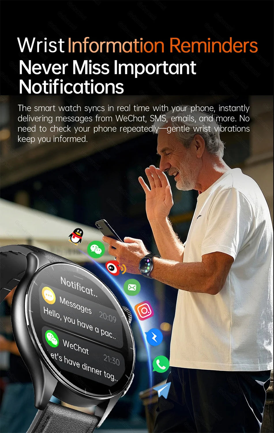 2026 Neue Smartwatch NFC EKG+PPG Blutsauerstoff Harnsäure Blutdruck Saphir Smartwatch Herren für Android iOS Smartwatch Herren