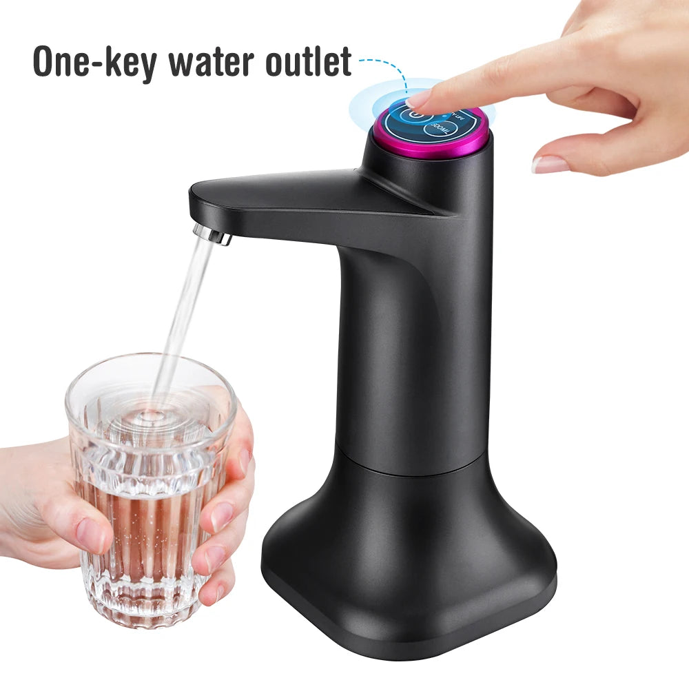 Automatischer Wasserspender, elektrische Wasserpumpe, Tastensteuerung, USB-Ladefunktion, tragbar für Küche, Büro, Outdoor, Getränkespender