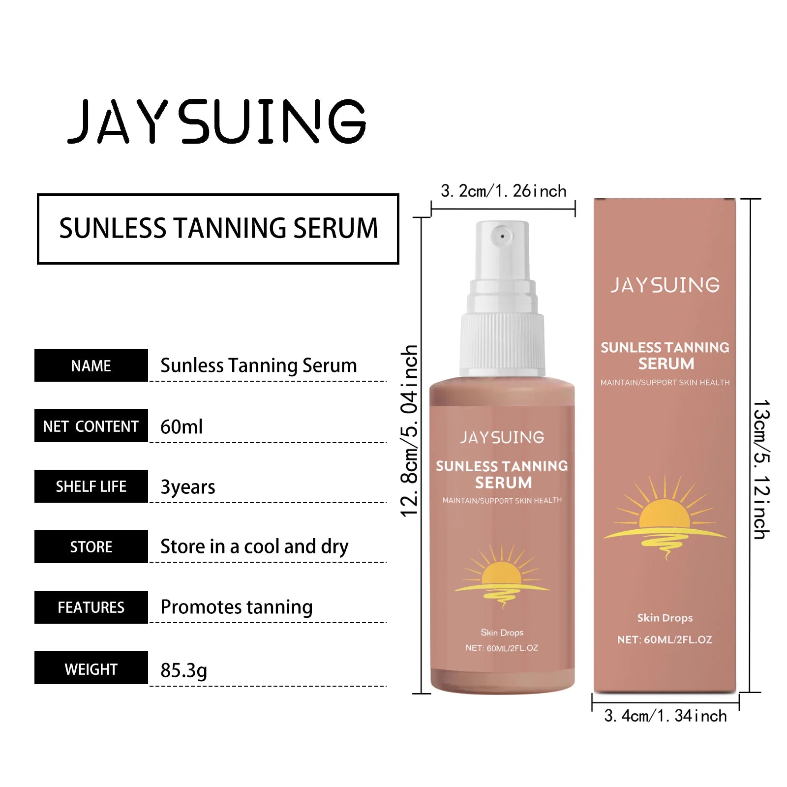 Kräuter-Selbstbräunungs-Essenz-Spray, bräunungsloses Bräunen, Verbesserung des Haut-Melanins, flüssiger Bronzer, natürlicher Bräuner für Körper und Gesicht, nährend