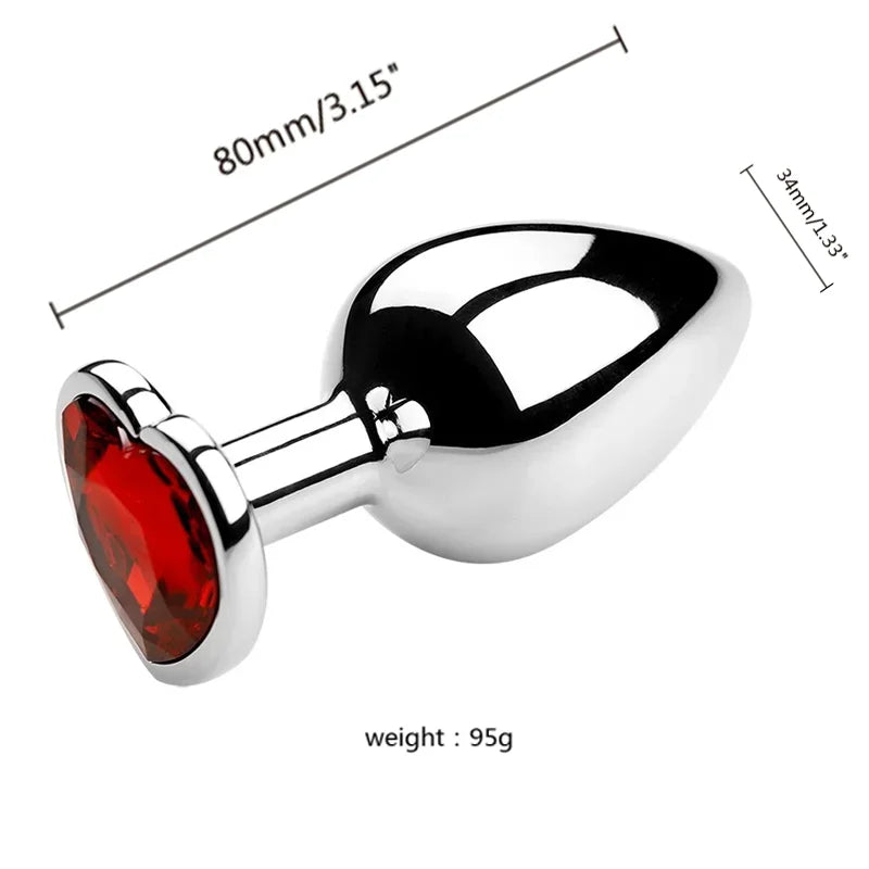 Metall-Analdildo für Frauen, Männer, Paare, Butt Plug, Arsch-Spielzeug, Erwachsenenspiel, Masturbator, Anal S/M/L, Diamant-Sexspielzeug für Erwachsenenprodukte