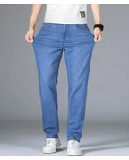 Herrenhose Büro Business Jeans Herren Klassische Blau Schwarz Baumwolle Stretch Straight Denim Hose Herren Marken Hosen
