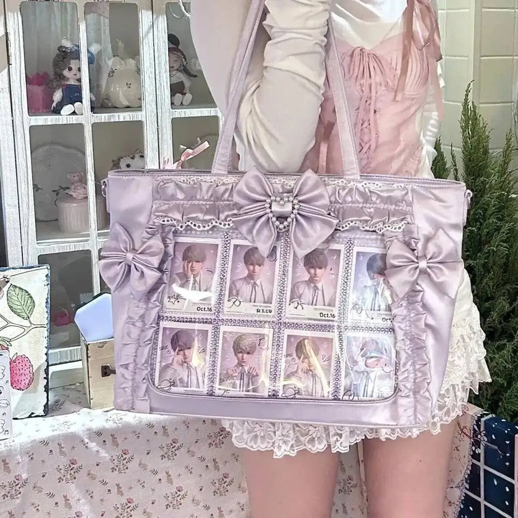Neue Y2K Süße Japanische Ita Bag Lolita Mädchen Transparente Umhängetasche Große Kapazität Umhängetasche Lässige Tasche DIY Display Handtaschen