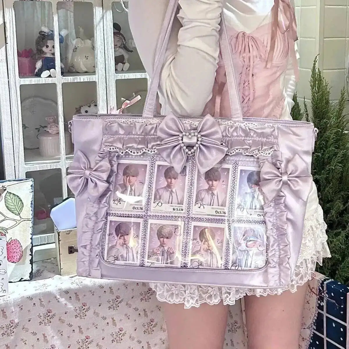 Neue Y2K Süße Japanische Ita Bag Lolita Mädchen Transparente Umhängetasche Große Kapazität Umhängetasche Lässige Tasche DIY Display Handtaschen