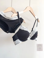 Sexy Leopard-Print-Dessous-Set für Damen, kabellos, unsichtbarer Push-Up für kleine Brüste, verstellbares A-bis-C-Körbchen, transparenter, reiner Spitzen-Look, S-XL
