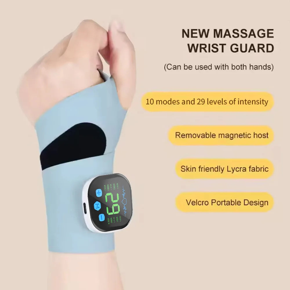 EMS Elektrisches kabelloses Handgelenk-Massagegerät 10 Modi Vibrationsmassage Linderung von Handmuskelermüdung USB wiederaufladbare Handgelenksbandage