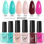 LILYCUTE Nagelgel-Politur-Set, Rosa Grün, Frühling, DIY-Nagelkunst-Design, lang anhaltend, Soak Off UV Gel, Maniküre, Malgel, Vernis-Kit