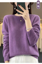 100 % Merinowolle Pullover Damen O-Ausschnitt Kaschmir Strickwaren Female Pullover Herbst Winter Freizeit Oberteile Einfarbig Weiche Kleidung