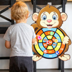 Tiere Dartscheibe Spiele für Kinder Montessori Ziel-Sportspiele Spielzeug mit 2 klebrigen Bällen Lernspiele für Kinder Jungen Mädchen