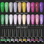 10/12PCS/SET Katze Magnetisches Gel Nagellack Set 9D Reflektierendes Glitzer Gel Halbpermanentes UV Gel Soak Off Funkelndes Nagelkunst Kits