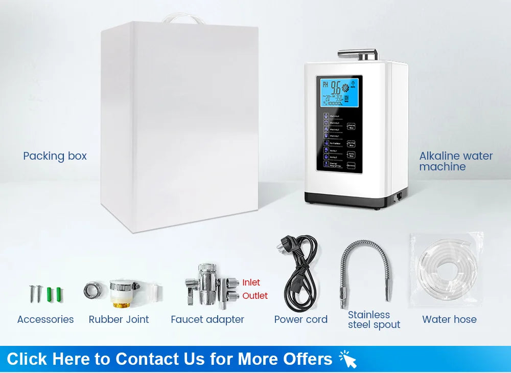 Alkalische Wassermaschine Ionisator PH Wassergerät Alkalischer Wasserspender 5 Platten Platinbeschichtung Alkalischer Wasserionisator