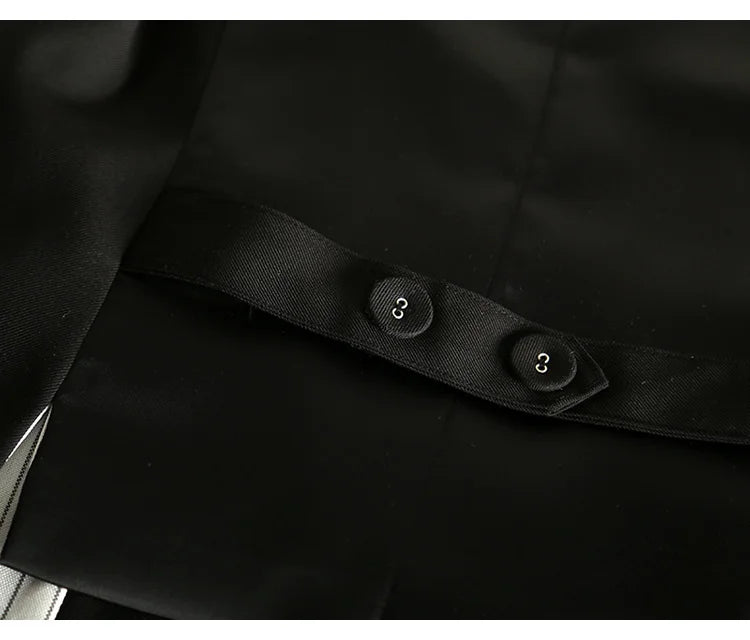 #0709 Frühling Herbst Anzugweste Damen Ärmellose Jacke Kurze Büroweste Mantel Schlanke Einreihige Weste Weiblich Schwarz
