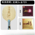 DHS Hurricane Long 5X Ma Long Profi-Tischtennisholz mit innerem Carbon-Griff Offensiv-Topspin-Tischtennis-Schlägerkombination für Sport