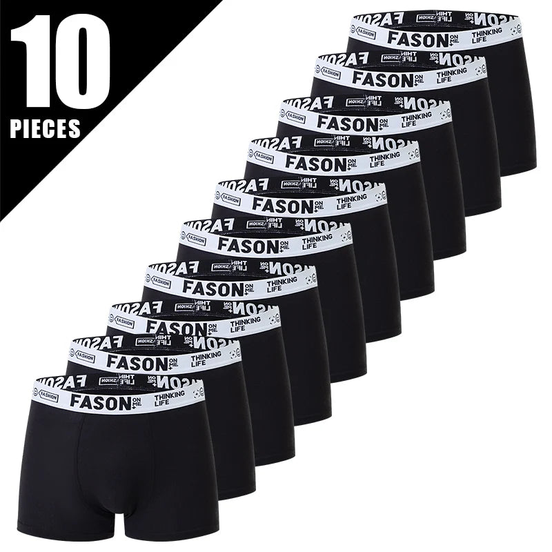 4/10 Stück Herren- und Teenager-Vierjahreszeiten-Boxershorts mit Gummizug und elastischem Bund, vielseitig, Übergröße, Sportshorts