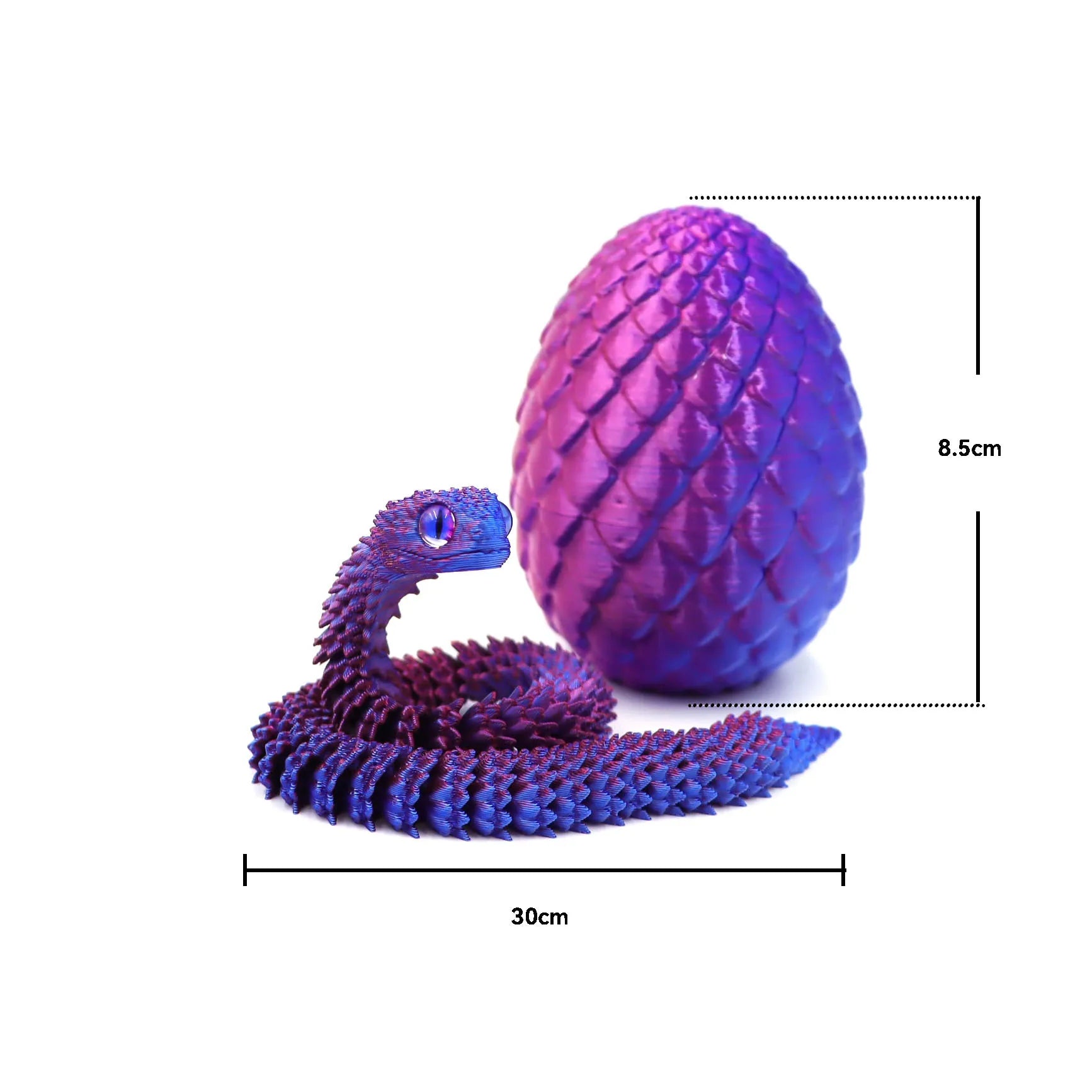 4tlg/Set 3D-gedrucktes Schlangen-Überraschungsei als Dekoration, flexible Gelenke, das beste Geschenk für 3D-Druck-Enthusiasten