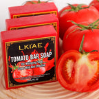 AILKE Bio-Tomaten-Seifenstück, hellt die Haut auf, reinigt tiefenwirksam, peelt, entfernt dunkle Flecken, spendet Feuchtigkeit, für Gesicht und Körper, 200 g