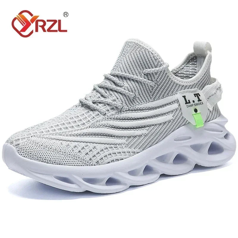 YRZL Herren Sportschuhe Laufen Schwarz Jogging Freizeit Sneaker Outdoor Atmungsaktives Mesh Damen Leichte Stoßdämpfung Schwarz Tennis