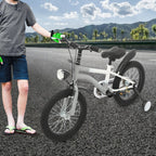 16 Zoll Kinderfahrrad Carbonstahl Mountainbike mit Stützrädern & LED-Licht für 5-8 Jahre, Höhenverstellbar, 60kg