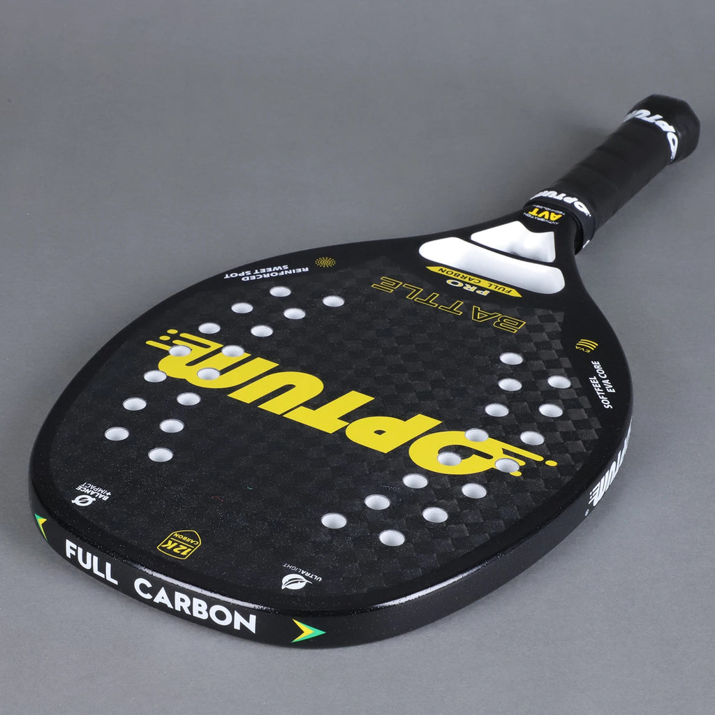 OPTUM BATTLE 12K Carbonfaser-Strandtennisschläger mit rauer Oberfläche und Abdeckungstasche