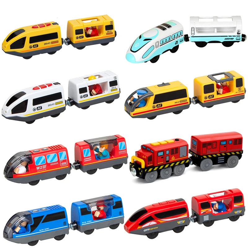 RC Elektrische Eisenbahn Lokomotive Magnetischer Zug Diecast Slot Spielzeug Passend für Marken Holzeisenbahn Schienen Spielzeug für Kinder Geschenke Hauptbild