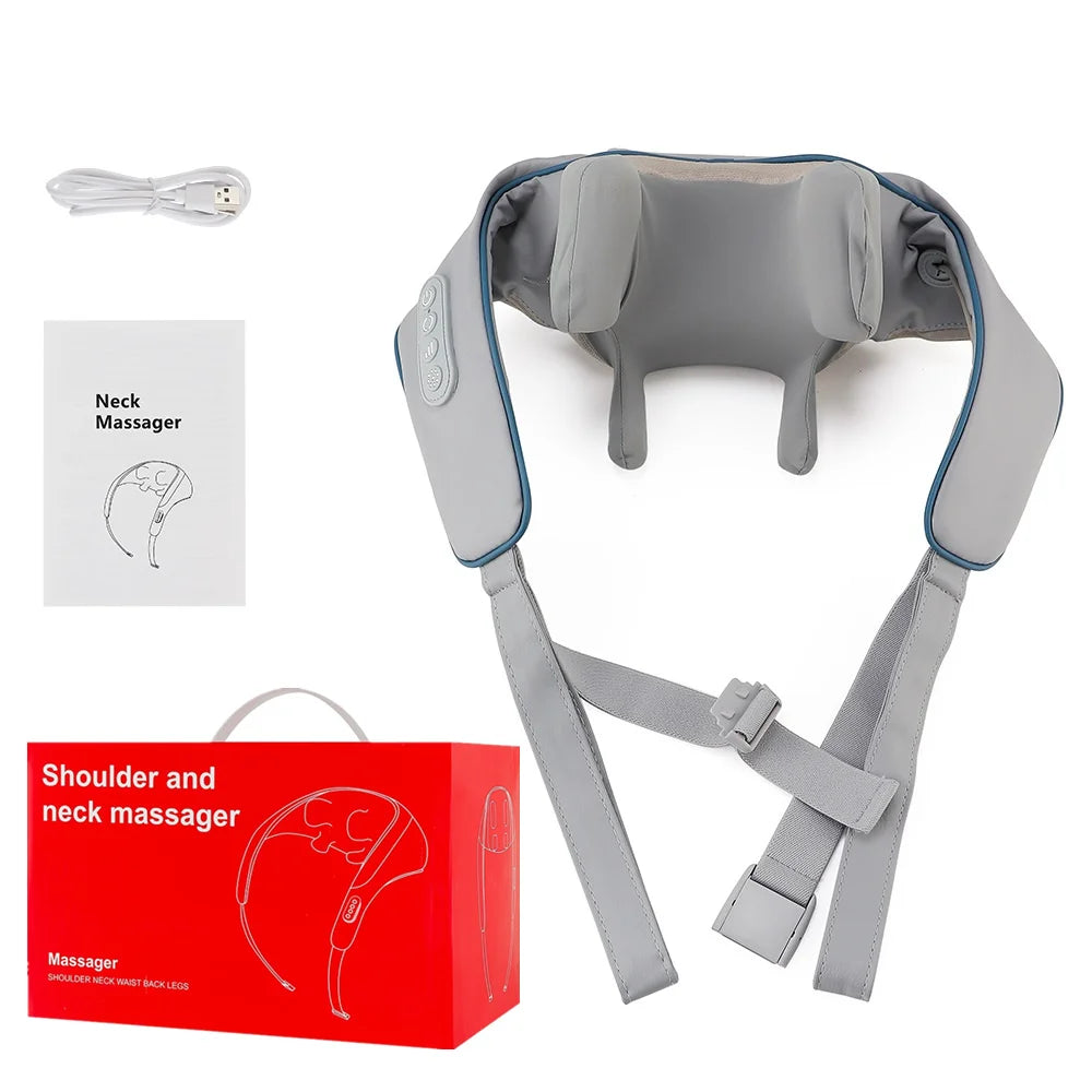 Foreverlily 26W Bürstenloser Motor Nacken- und Schultermassagegerät Kabelloses Nacken- und Rückenmassage-Schal Nackenmassager