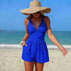 Damen Einteiliger Badeanzug Hohe Taille Bauchkontrolle Bademode mit Taschen Hochelastisch 2026 Neue Strandmode Strandbadeanzug