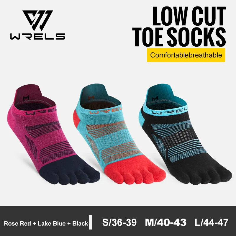 WRELS Zehensocken Laufsocken für Herren Damen Atmungsaktive Fünf-Finger-Socken Hochleistungs-Sport-Fünf-Zehen-Socken